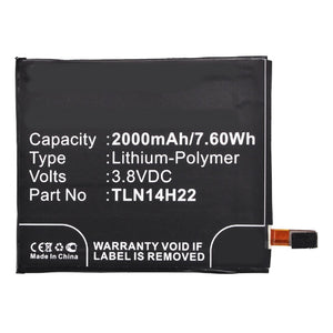 Batteries N Accessories BNA-WB-P3708 Cell Phone Battery - Li-Pol, 3.8V, 2000 mAh, Ultra High Capacity Battery - Replacement for Wiko TLE14E20 Battery