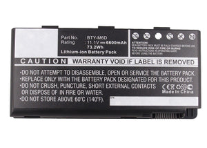 Batteries N Accessories BNA-WB-L4633 Laptops Battery - Li-Ion, 11.1V, 6600 mAh, Ultra High Capacity Battery - Replacement for Medion BTY-M6D Battery