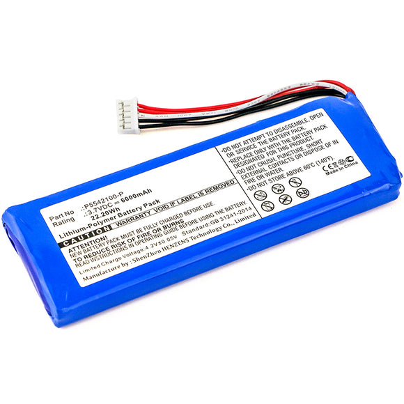 Batteries N Accessories BNA-WB-P8126 Speaker Battery - Li-Pol, 3.7V, 6000mAh, Ultra High Capacity Battery - Replacement for JBL P5542100-P Battery