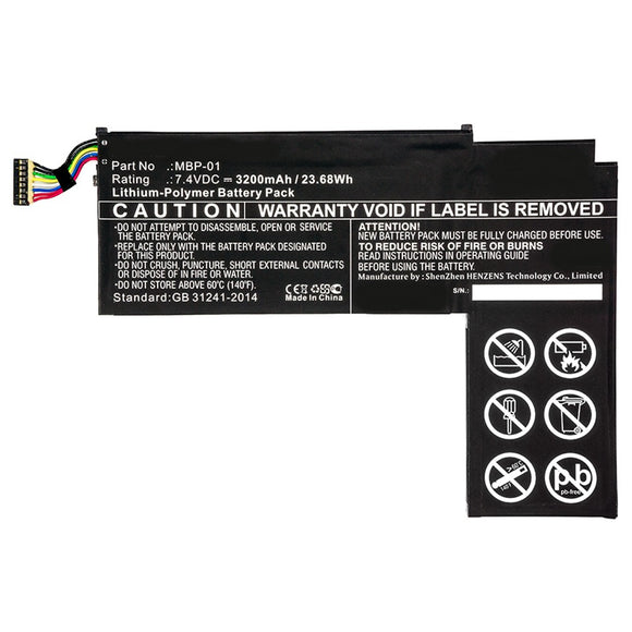 Batteries N Accessories BNA-WB-P10470 Laptop Battery - Li-Pol, 7.4V, 3200mAh, Ultra High Capacity - Replacement for Asus MBP-01 Battery