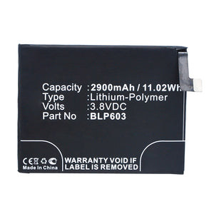 Batteries N Accessories BNA-WB-P14720 Cell Phone Battery - Li-Pol, 3.8V, 2900mAh, Ultra High Capacity - Replacement for OPPO BLP603 Battery