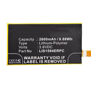 Batteries N Accessories BNA-WB-P3669 Cell Phone Battery - Li-Pol, 3.8V, 2600 mAh, Ultra High Capacity Battery - Replacement for Sony 1293-8715 Battery