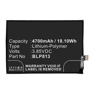 Batteries N Accessories BNA-WB-P16796 Cell Phone Battery - Li-Pol, 3.85V, 4700mAh, Ultra High Capacity - Replacement for Oneplus BLP813 Battery