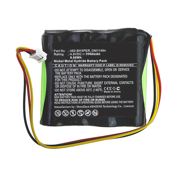 Batteries N Accessories BNA-WB-H10294 Equipment Battery - Ni-MH, 4.8V, 2000mAh, Ultra High Capacity - Replacement for Chatillon OM11484 Battery