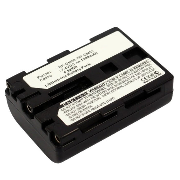 Batteries N Accessories BNA-WB-L9201 Digital Camera Battery - Li-ion, 7.4V, 1300mAh, Ultra High Capacity - Replacement for Sony NP-QM50 Battery