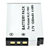 Batteries N Accessories BNA-WB-KLIC7003 Digital Camera Battery - li-ion, 3.7V, 1200 mAh, Ultra High Capacity Battery - Replacement for Kodak KLIC-7003 Battery