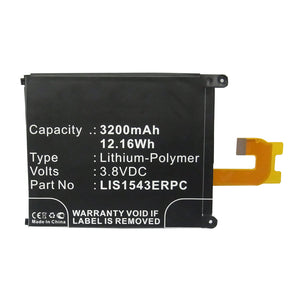 Batteries N Accessories BNA-WB-P15671 Cell Phone Battery - Li-Pol, 3.8V, 3200mAh, Ultra High Capacity - Replacement for Sony Ericsson LIS1543ERPC Battery