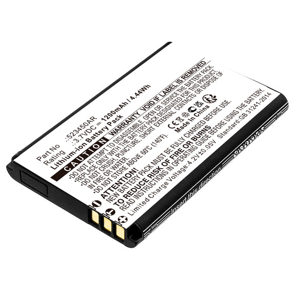 Batteries N Accessories BNA-WB-L18431 Cell Phone Battery - Li-ion, 3.7V, 1200mAh, Ultra High Capacity - Replacement for Panasonic 523450AR Battery