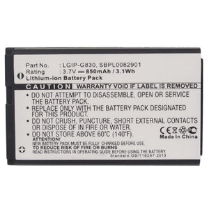 Batteries N Accessories BNA-WB-L12329 Cell Phone Battery - Li-ion, 3.7V, 850mAh, Ultra High Capacity - Replacement for LG LGIP-G830 Battery