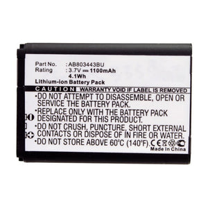 Batteries N Accessories BNA-WB-L13017 Cell Phone Battery - Li-ion, 3.7V, 1100mAh, Ultra High Capacity - Replacement for Samsung AB803443BU Battery