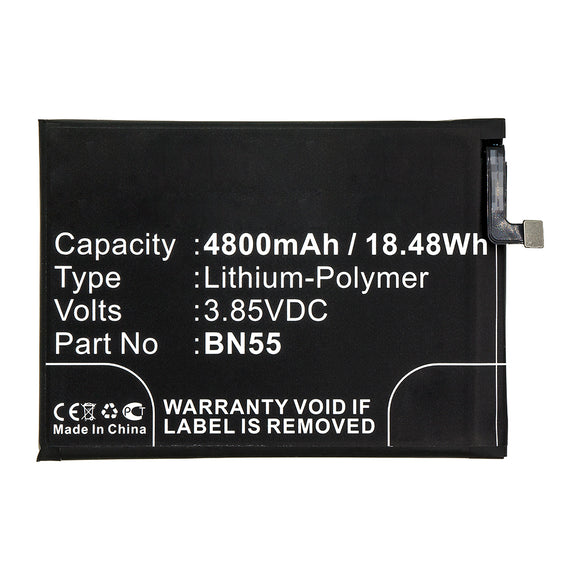 Batteries N Accessories BNA-WB-P14864 Cell Phone Battery - Li-Pol, 3.85V, 4800mAh, Ultra High Capacity - Replacement for Redmi BN55 Battery