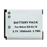 Batteries N Accessories BNA-WB-ENEL19 Digital Camera Battery - Li-Ion, 3.7V, 1000 mAh, Ultra High Capacity Battery - Replacement for Nikon EN-EL19 Battery