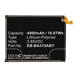 Batteries N Accessories BNA-WB-P12996 Cell Phone Battery - Li-Pol, 3.85V, 4900mAh, Ultra High Capacity - Replacement for Samsung EB-BA315ABY Battery