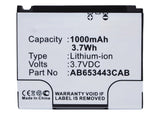 Batteries N Accessories BNA-WB-L3946 Cell Phone Battery - Li-ion, 3.7, 1000mAh, Ultra High Capacity Battery - Replacement for Samsung AB603443CA Battery