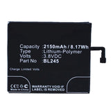 Batteries N Accessories BNA-WB-P3405 Cell Phone Battery - Li-Pol, 3.8V, 2150 mAh, Ultra High Capacity Battery - Replacement for Lenovo BL245 Battery