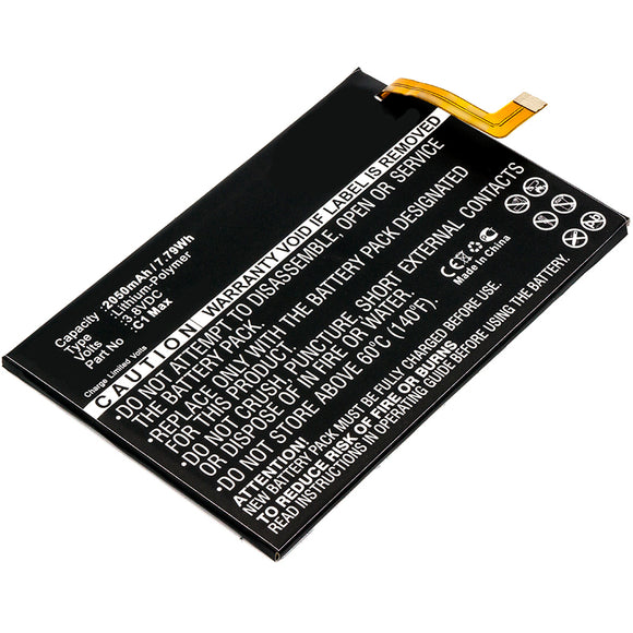 Batteries N Accessories BNA-WB-P11235 Cell Phone Battery - Li-Pol, 3.8V, 2050mAh, Ultra High Capacity - Replacement for Elephone C1 Max Battery