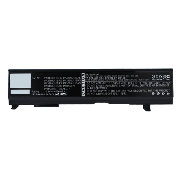 Batteries N Accessories BNA-WB-L13550 Laptop Battery - Li-ion, 10.8V, 4400mAh, Ultra High Capacity - Replacement for Toshiba PA3399U-1BAS Battery