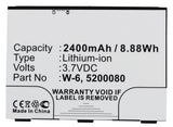 Batteries N Accessories BNA-WB-L1545 Wifi Hotspot Battery - Li-ion, 3.7V, 2400mAh, Ultra High Capacity - Replacement for AT&T W-6 Battery