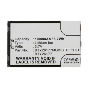 Batteries N Accessories BNA-WB-L16430 Cell Phone Battery - Li-ion, 3.7V, 1000mAh, Ultra High Capacity - Replacement for Mobistel BTY26177 Battery