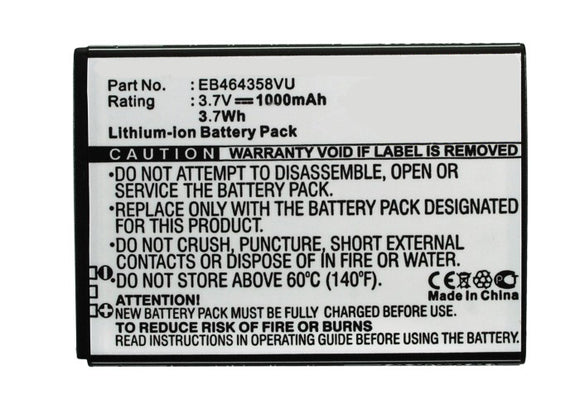 Batteries N Accessories BNA-WB-BLI-1306-1 Cell Phone Battery - Li-Ion, 3.7V, 1000 mAh, Ultra High Capacity Battery - Replacement for Samsung EB464358VA Battery