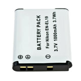 Batteries N Accessories BNA-WB-ENEL19 Digital Camera Battery - Li-Ion, 3.7V, 1000 mAh, Ultra High Capacity Battery - Replacement for Nikon EN-EL19 Battery