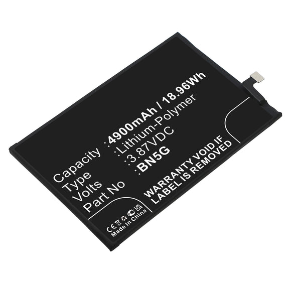 Batteries N Accessories BNA-WB-P17381 Cell Phone Battery - Li-Pol, 3.87V, 4900mAh, Ultra High Capacity - Replacement for Xiaomi BN5G Battery