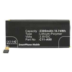 Batteries N Accessories BNA-WB-P9864 Cell Phone Battery - Li-Pol, 3.8V, 2300mAh, Ultra High Capacity - Replacement for Asus C11-A80 Battery