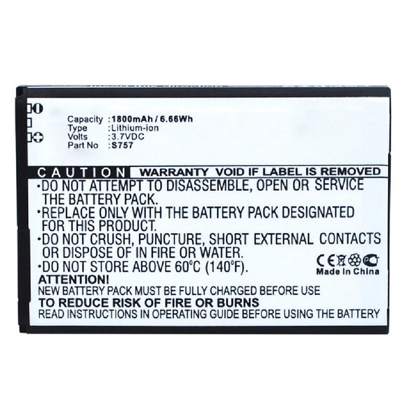 Batteries N Accessories BNA-WB-L12189 Cell Phone Battery - Li-ion, 3.7V, 1800mAh, Ultra High Capacity - Replacement for K-Touch S757 Battery