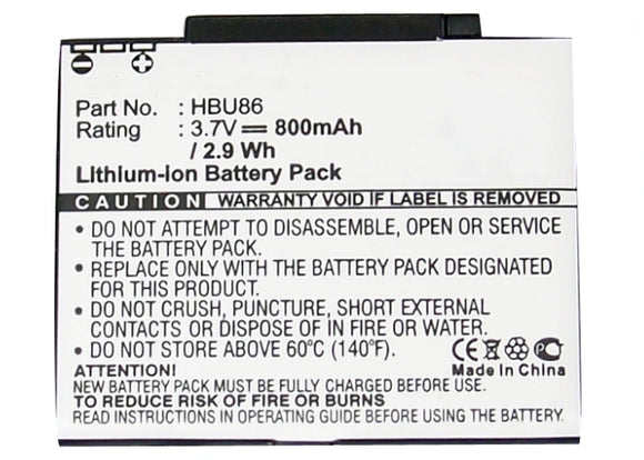 Batteries N Accessories BNA-WB-L3357 Cell Phone Battery - Li-Ion, 3.7V, 800 mAh, Ultra High Capacity Battery - Replacement for Huawei HBU86 Battery