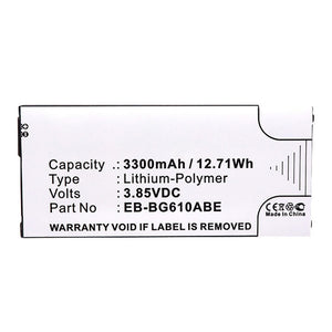 Batteries N Accessories BNA-WB-P13042 Cell Phone Battery - Li-Pol, 3.85V, 3300mAh, Ultra High Capacity - Replacement for Samsung EB-BG610ABA Battery