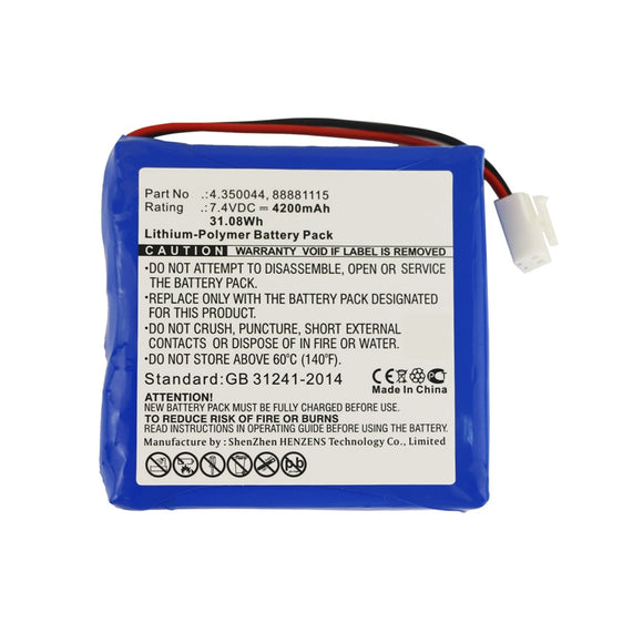 Batteries N Accessories BNA-WB-P13596 Medical Battery - Li-Pol, 7.4V, 4200mAh, Ultra High Capacity - Replacement for Schiller 88881115 Battery