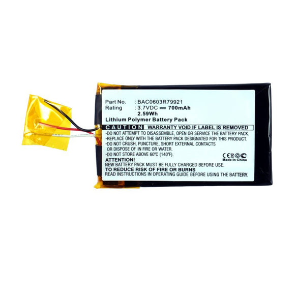 Batteries N Accessories BNA-WB-P16205 Player Battery - Li-Pol, 3.7V, 700mAh, Ultra High Capacity - Replacement for Creative BAC0603R79921 Battery