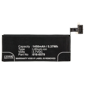 Batteries N Accessories BNA-WB-BLI-1276-1.4 Cell Phone Battery - Li-ion, 3.7V, 1450 mAh, Ultra High Capacity Battery - Replacement for Apple 616-0479 Battery