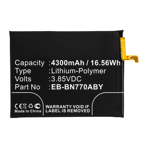 Batteries N Accessories BNA-WB-P13143 Cell Phone Battery - Li-Pol, 3.85V, 4300mAh, Ultra High Capacity - Replacement for Samsung EB-BN770ABY Battery