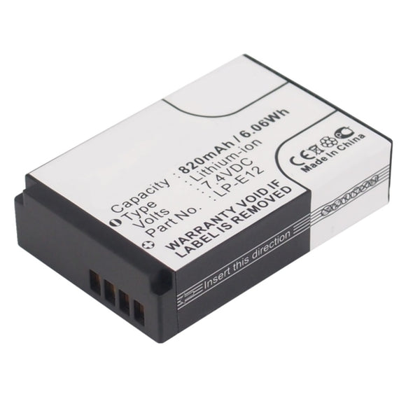 Batteries N Accessories BNA-WB-L8858 Digital Camera Battery - Li-ion, 7.4V, 820mAh, Ultra High Capacity - Replacement for Canon LP-E12 Battery