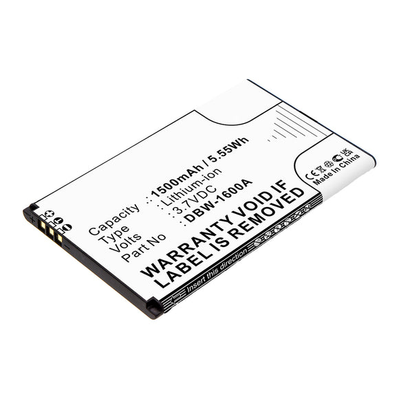 Batteries N Accessories BNA-WB-L17264 Cell Phone Battery - Li-ion, 3.7V, 1500mAh, Ultra High Capacity - Replacement for Doro  DBW-1600A Battery