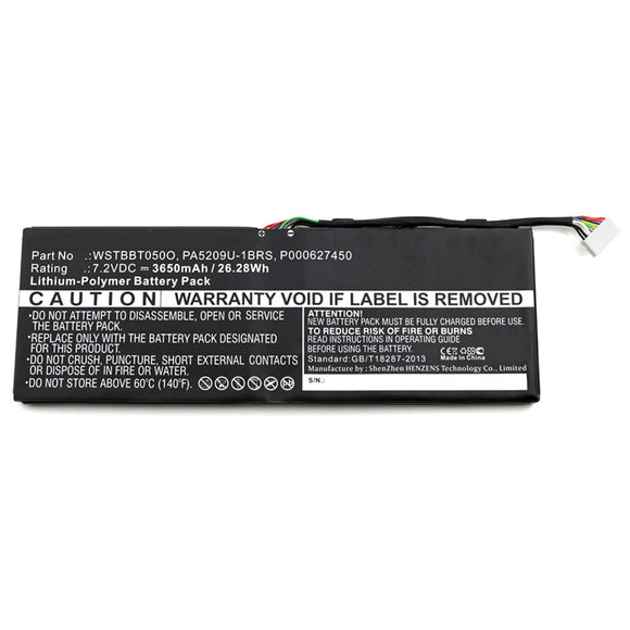 Batteries N Accessories BNA-WB-P9689 Laptop Battery - Li-Pol, 7.2V, 3650mAh, Ultra High Capacity - Replacement for Toshiba WSTBBT050O Battery