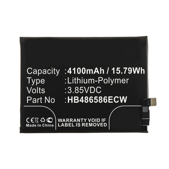 Batteries N Accessories BNA-WB-P12017 Cell Phone Battery - Li-Pol, 3.85V, 4100mAh, Ultra High Capacity - Replacement for Huawei HB486586ECW Battery