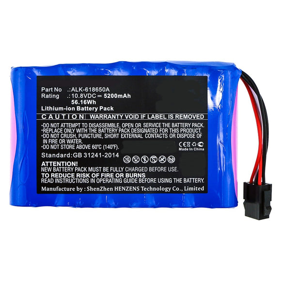 Batteries N Accessories BNA-WB-L10307 Equipment Battery - Li-ion, 10.8V, 5200mAh, Ultra High Capacity - Replacement for Eloik ALK-618650A Battery