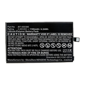 Batteries N Accessories BNA-WB-P13943 Barcode Scanner Battery - Li-Pol, 3.85V, 1100mAh, Ultra High Capacity - Replacement for Zebra BT-000386 Battery