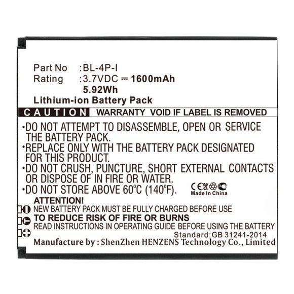 Batteries N Accessories BNA-WB-L16361 Cell Phone Battery - Li-ion, 3.7V, 1600mAh, Ultra High Capacity - Replacement for Kruger&Matz BP-4C-I Battery