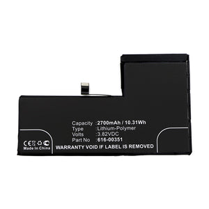 Batteries N Accessories BNA-WB-P12145 Cell Phone Battery - Li-Pol, 3.82V, 2700mAh, Ultra High Capacity - Replacement for Apple 616-00351 Battery