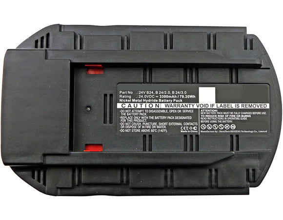 Batteries N Accessories BNA-WB-H8515 Power Tools Battery - Ni-MH, 24V, 3300mAh, Ultra High Capacity Battery - Replacement for HILTI 24V B24, B 24/2.0, B 24/3.0 Battery