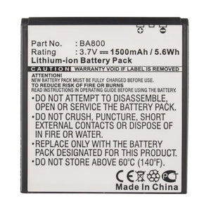 Batteries N Accessories BNA-WB-L15663 Cell Phone Battery - Li-ion, 3.7V, 1500mAh, Ultra High Capacity - Replacement for Sony Ericsson BA800 Battery