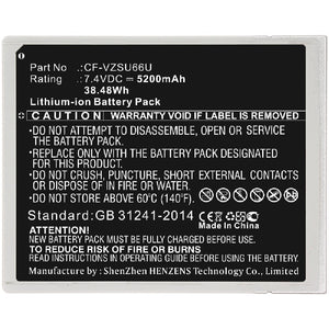 Batteries N Accessories BNA-WB-L15087 Laptop Battery - Li-ion, 7.4V, 5200mAh, Ultra High Capacity - Replacement for Panasonic CF-VZSU66U Battery