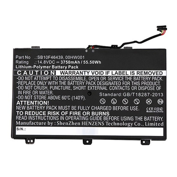Batteries N Accessories BNA-WB-P12601 Laptop Battery - Li-Pol, 14.8V, 3750mAh, Ultra High Capacity - Replacement for Lenovo SB10F46438 Battery