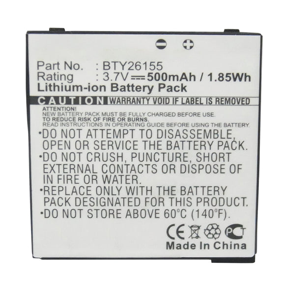 Batteries N Accessories BNA-WB-L14484 Cell Phone Battery - Li-ion, 3.7V, 500mAh, Ultra High Capacity - Replacement for Emporia BTY26155 Battery