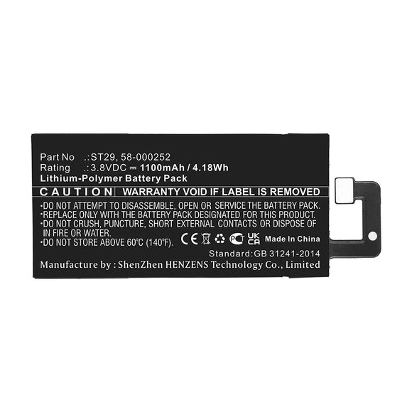 Batteries N Accessories BNA-WB-P15728 E Book E Reader Battery - Li-Pol, 3.8V, 1100mAh, Ultra High Capacity - Replacement for Amazon ST29 Battery