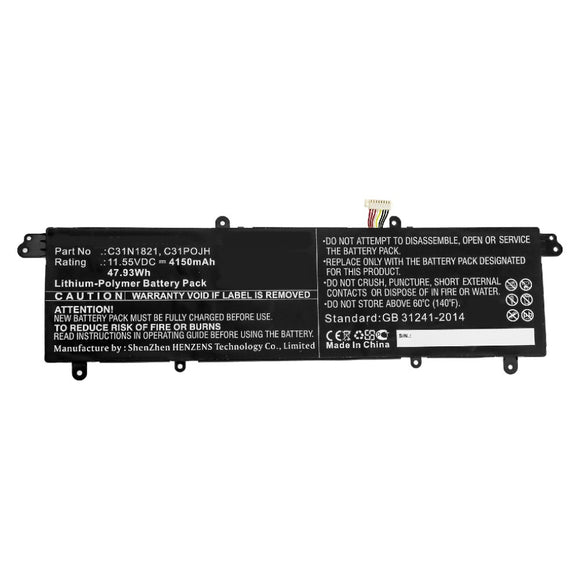 Batteries N Accessories BNA-WB-P10486 Laptop Battery - Li-Pol, 11.55V, 4150mAh, Ultra High Capacity - Replacement for Asus C31N1821 Battery