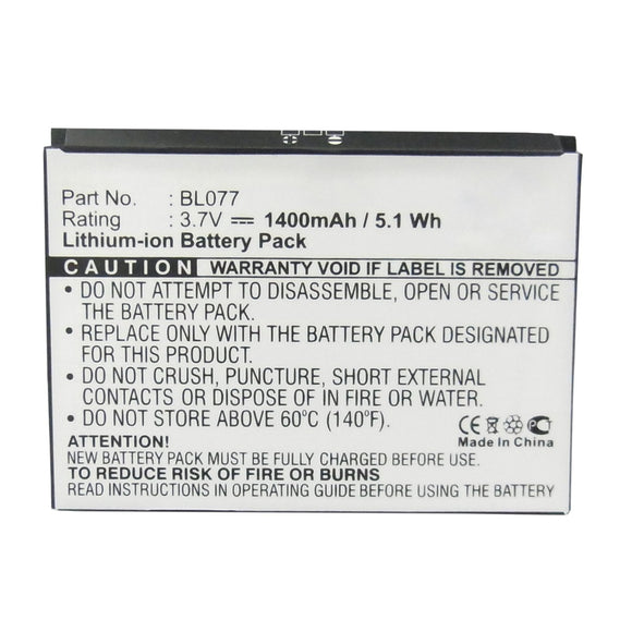 Batteries N Accessories BNA-WB-L12229 Cell Phone Battery - Li-ion, 3.7V, 1400mAh, Ultra High Capacity - Replacement for Lenovo BL077 Battery